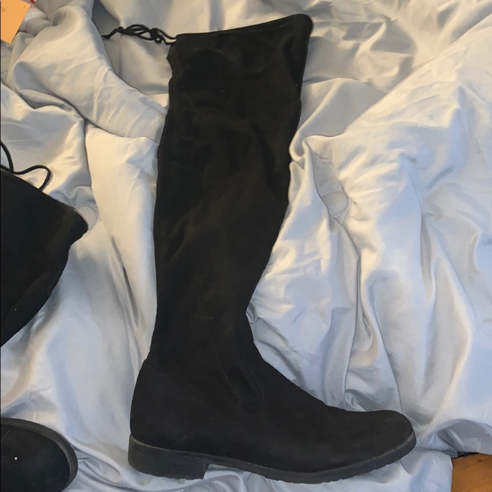 Knee high suede boots